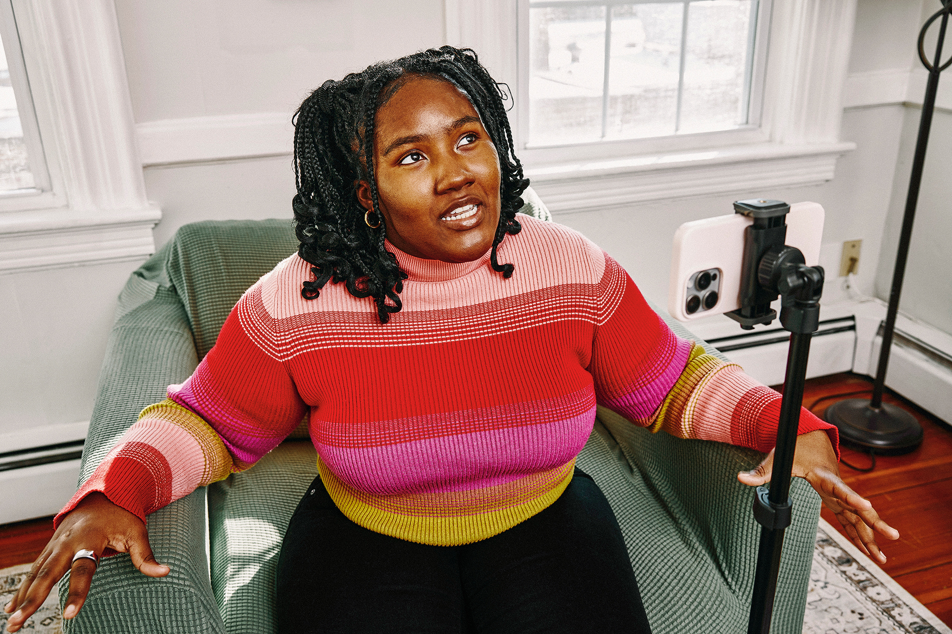 environmental portrait of gen z influencer Georga-Kay Whyte